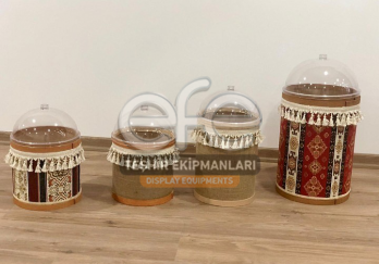 Kilim Desen Ahşap Kova