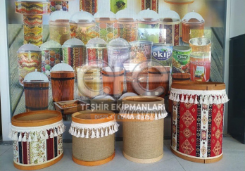 Kilim Desen Ahşap Kova