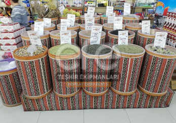 Kilim Desen Ahşap Kova