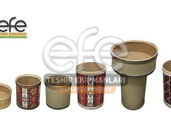 Kilim Desen Ahşap Kova