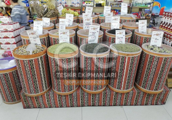 Kilim Desen Ahşap Kova