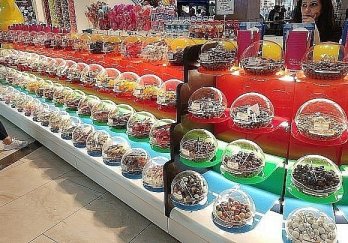 Çift Yönlü Küre Kutulu Şekerleme Standı